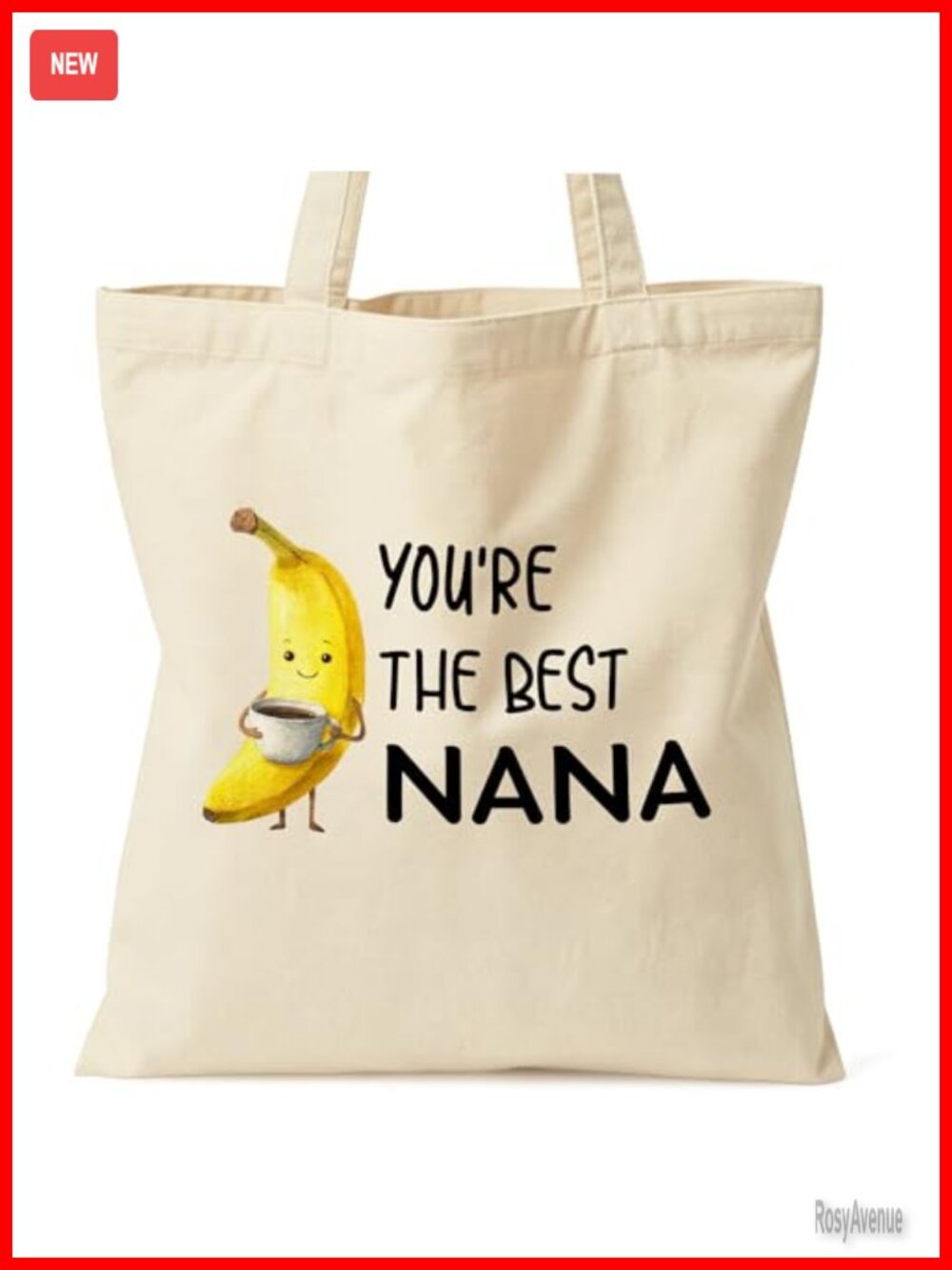 Canvas Tote Bag with Zipper Pocket Nana Grandma Gift